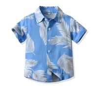 Yanmucy Mens and Boys Hawaiian Shirt Father and Son Matching Beachwear Shirts Boys Floral Print Cotton Button-Down Casual Shirts Parent-Child Summer Clothes