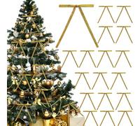 Yanmucy Velvet Christmas Tree Bows, 24Pcs Sequins Ribbon Bows for Christmas Tree Decorations Burgundy Bows for Christmas Wreath Decor,Gift Wrapping, Party, Staircase 5 * 7 inch (Blingbling-gold)