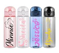YanNanKe 26oz Personalised Plastic Water Bottles with Name Logo Custom Leak Proof Water Bottles with Handle for Girls Boys School Sport Travel