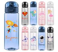 YanNanKe 26oz Personalised Plastic Water Bottles with Name Logo Custom Leak Proof Water Bottles with Handle for Girls Boys School Sport Travel