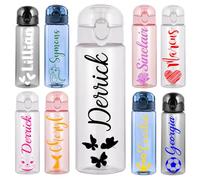 YanNanKe 26oz Personalised Plastic Water Bottles with Name Logo Custom Leak Proof Water Bottles with Handle for Girls Boys School Sport Travel