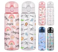 YanNanKe 26oz Personalised Plastic Water Bottles with Name Logo Custom Leak Proof Water Bottles with Handle for Girls Boys School Sport Travel