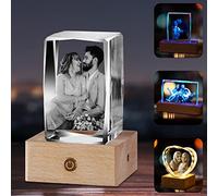YanNanKe Custom Laser Engraved 3d Crystal Photo Personalised Etched Crystal with Image,Photo Customised Gifts for Father's Day,Birthday,Anniversary