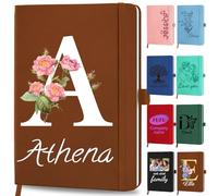 YanNanKe Custom Leather Notebook Personalised Initial Journals Notebook for Women Men with Name Monogram Daily Journals for Writing Business Work Office