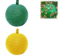 Yanneli Hanging Fly Trap Ball,Fruit Tree Fly Balls,Fly Trap, Fruit Fly Catcher Sticky Trap, Outdoor Pest Catcher, for Flower Pots, Balconies, Courtyards, Orchards (Green+Yellow)