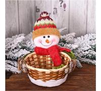 Yanobia Christmas Candy Storage Basket Santa Claus Reindeer Snowman Candy Basket, Christmas Decoration Bowl Dish Sugar Container for Kid Holiday Table Desk Decor Gift (Snow man)