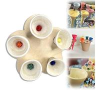 Yanobia Colorful Bee Insect Drinking Cup, Bee Cups for Garden, Thirsty Pollinators Need a Drink, Bee Cups Collect a Teaspoon of Water, Bee Insect Drinking Station (White)