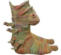Yanobia Knit Cute Shark Socks, 3D Alligator Knitting Socks, Knit Crocodile Socks, Winter Warm Thick Crocodile Floor Socks, for Christmas Unisex Gift (UK, Age, One Size, Regular, Chameleon)