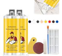 Yanobia Multifunctional Tile Stone Crack Repair Kit, Tile Granite and Marble Repair Kit, Tile and Ceramic Glaze Repair Paste, for Fix Cracked Bathtub Chip Countertop Porcelain (2 Set)