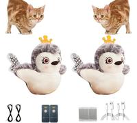 Yanobia Piper Tomi Cat Toy, Flapping Bird Cat Toys with Remote, Rechargeable Owl Touch Activated Kitten Toy, Chirping Bird Cat Toy Flapping Wings (2Pcs)