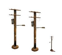 Yanonug 2-Pack Street Lights for Desks or Dioramas - Miniature Street Lights, Mini Vintage LED Post Utility Pole Lights, DIY Desktop Miniature Model Railway Accessories(2PCS)
