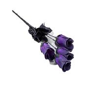 Yanonug 5/10PCS Artificial Flowers Dark Color Five Small Roses Halloween Party Decoration Ornaments Gothic Style Holiday Fake Flowers(Purple,10PCS)