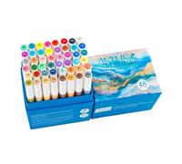 YANPINGJIA 12/24 / 36/48 Color Acrylic Paint Pen Brush Tip Paint Marker for Student Journaling Painting Coloring Card Making Soft Tip Markers