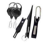 YANPINGJIA Fishing Tool Equipment Include Line Cuttern Tweezers Knots Tyer & Carabiner Fly Clippers Nipper Hook Eye Cleaner Multifunctional Gear