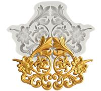 YANQINMS Baroque Style Silicone Moulds Curlicues Scroll Lace Fondant Moulds Vintage Relief Flower Moulds Filigree 3D Clay Mould for Sugar Cake Decorating Cupcake Topper Chocolate Gum Paste Candy