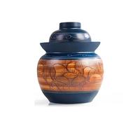 YANROSE Blue Traditional Chinese Porcelain Pickle Jar Ceramic Fermentation Crock Pickling Pot Fermenting Jar With Seal Airlock Lid 3.5KG(Blue)