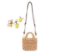 YANROSE Crochet Bag Cute Knit Beach For Women Small Boho Tote Handbag Summer Aesthetic Vacation(Brown)