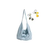YANROSE Crochet Shoulder Bag Summer Small Woven Seaside Lazy Style Knitted(Blue)