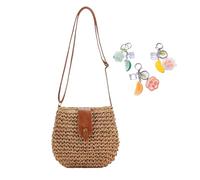 YANROSE Straw Bags For Women 2025 Small Summer Beach Woven Cute Small Crossbody Shoulder Clutch Purses(Brown)