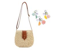 YANROSE Straw Bags For Women 2025 Small Summer Beach Woven Cute Small Crossbody Shoulder Clutch Purses(Beige)