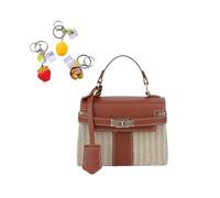 YANROSE Straw Bags For Women 2025 Summer Clutch Woven Beach Crossbody Purse Vacation Handbags(Brown)
