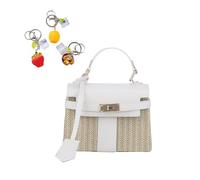 YANROSE Straw Bags For Women 2025 Summer Clutch Woven Beach Crossbody Purse Vacation Handbags(White)