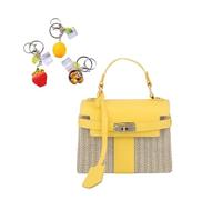YANROSE Straw Bags For Women 2025 Summer Clutch Woven Beach Crossbody Purse Vacation Handbags(Yellow)