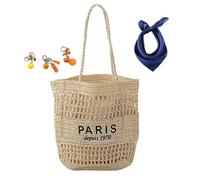 YANROSE Straw Mesh Beach Tote, Womens Shoulder Handbag(Beige)