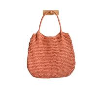 YANROSE Straw Shoulder Bag Seaside Vacation Women's Summer Casual Commuter Underarm(Orange)