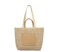 YANROSE Straw Tote Bag Women's Summer Seaside Vacation Shoulder Handbag(Khaki)