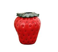 YANROSE Strawberry Vase Flower Vase Ceramic Vase Bud Vases Pink Vase Small Vase(Red,L)