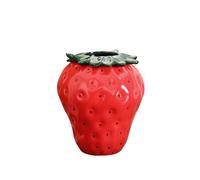 YANROSE Strawberry Vase Flower Vase Ceramic Vase Bud Vases Pink Vase Small Vase(Red,S)