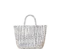 YANROSE Waterproof Beach Bag Cute Versatile Small Square Handbag(Silver)