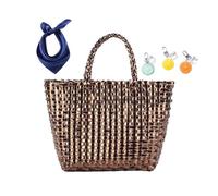 YANROSE Waterproof Beach Tote Bag, Cute Versatile Square Handbag For Woman(Coffee)