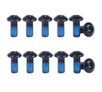 YANRUHFL 12PCS Stainless Steel M5 x 11mm T25 Torx Head Bolt Screw for Bicycle Water Bottle Cage (Black)