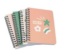 Yansanido Spiral Notebook, 4 Pcs A6 Cherry Design Thick Hardcover 8mm Ruled 4 Color 80 Sheets -160 Pages Journals for Study and Notes (A6-4pcs Pink, A6)