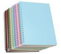 Yansanido Spiral Notebook, 8 Pcs A5 Thick Plastic Hardcover 7mm College Ruled 8 Color 80 Sheets -160 Pages Journals for Study, Work, Travel and Notes (A5, 8 Pcs 8 Color)