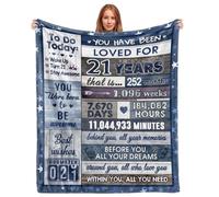 Yantar Ptor 21st Birthday Gifts: 60"X50" Flannel Throw Blanket for Him & Her, 21st Birthday Decorations, Medium Weight, Americana Pattern