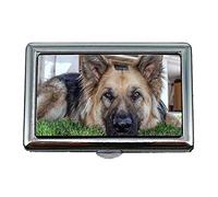 Yanteng Cigarette Holder Case,Dog Animal Sheepdog Dog Wolf German Shepherd Dog,Business Card Holder Business Card Case Stainless