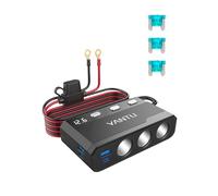 YANTU 270W Car Cigarette Lighter Usb Socket With QC3.0 & PD 150W Usb Charger,Cigarette Lighter Adapter Splitter With 12v Double/Dual Cigarette Lighter Socket/Plug And Outlet Eyelet Terminal/Switches