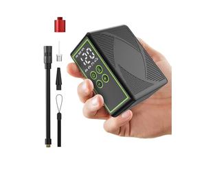 YANTU Bike Pump - Metal-Cylinder 150PSI Portable Electric Pump with Pressure Gauge, Rechargeable Mini Bicycle/Moto Tire Inflator, 0 to Full in 1 Min20s for Adult Bikes