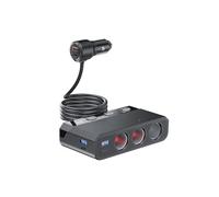 YANTU Cigarette Lighter Adapter 345W, Car Cigarette Lighter Splitter with QC3.0+PD 225W Fast Charging, 3-Socket 12V USB Outlet, Multi Port Car Charger Adapter for Car Devices