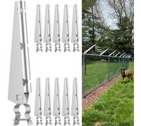 YanTuo 10 Pack Barbed Wire Arm for 1-3/8" Chain Link Fence, Galvanized Steel Fence Height Extender, Practical/Functional, Silver