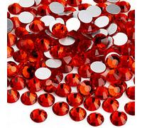 Yantuo Flat Back Rhinestons Red 1440pcs, Lt.Siam 5 mm ss 20 Round Non Hotfix Rhinestone Glitter Gems,Glue On Crystal Stone for Nail Art,Shoes, DIY Craft Deacorations