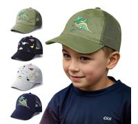 YANWANG Baby Baseball Cap Breathable Adjustable Toddler Sun Hat Dinosaur Solid Color Caps for Kids Boys Girls(Green Dinosaur,L)