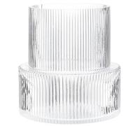 YANWE1 Glass Vase, Ribbed Vase, Flower Vase, Fluted Glass Vase, Clear Vase, Ribbed Glass Vase for Flowers, Modern Vase for Living Room, Dining Table, Entryway, Shelf, Wedding, Office, 7.5 Inches