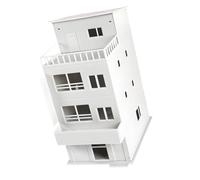 yanwuwa 1: 64 Architectural Building House Set, C | Scene Layout Structure with City Shelf Appeal, Molded Facade Hobby Assembly Accent