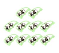 yanwuwa 10pcs Arched Fishing Bells Fishing Gear Equipment Rod Alarm Bites Baits Glow Night Indicators Double Bells Alarm Glow