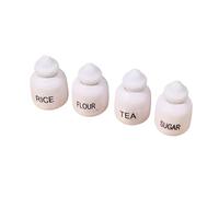 yanwuwa 2. Handmade Miniature Wooden Condiment Jars Safe For Children’s Creative Scenarios & Decor Pretend Play Model House Seasoning Canisters