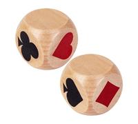 yanwuwa 2Pcs Double Trumps Marker Dices Big Size 4cm/1.57inch Euchre Indicators Wooden Cubes for Board Games and Family Gatherings Euchre Indicators Wooden Cubes Dices